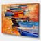 Designart - Wooden Boats in Calm Water - Nautical Painting Print on Wrapped Canvas